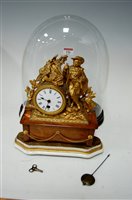 Lot 156 - A circa 1900 gilt metal mantel clock under...
