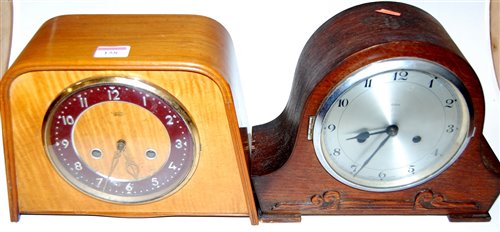 Lot 158 - A Smiths Enfield walnut cased mantel clock...