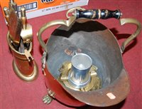Lot 162 - Two 19th century copper warming pans, copper...