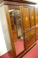 Lot 1153 - An Edwardian mahogany, floral satinwood inlaid,...