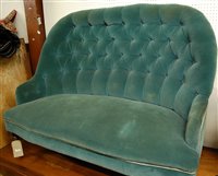 Lot 1154 - A Victorian walnut framed and buttoned...