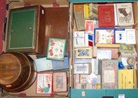 Lot 166 - Two boxes to include playing cards, games,...
