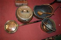 Lot 167 - Metalwares to include warming pan, preserve...