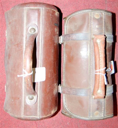 Lot 168 - Two leather cased pairs of bowling woods