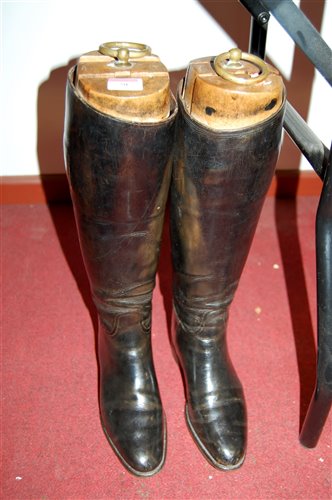Lot 79 - A pair of lady's black leather calf length...