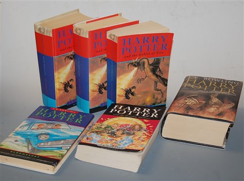 Lot 86 - A box of assorted hard back Harry Potter books