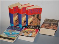 Lot 89 - A box of assorted hard back Harry Potter books,...