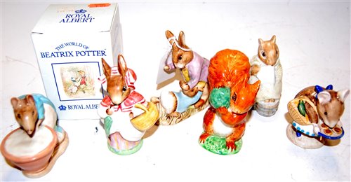Lot 198 - Six various Beswick Beatrix Potter figures, to...
