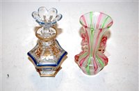 Lot 200 - A Bohemian glass pedestal scent bottle and...