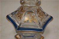 Lot 200 - A Bohemian glass pedestal scent bottle and...