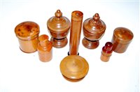 Lot 206 - Assorted treen, to include turned yew pedestal...