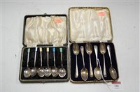 Lot 246 - A Harlequin cased set of six silver teaspoons,...