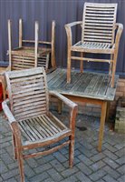 Lot 1167 - A contemporary slatted teak square garden...