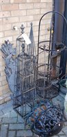 Lot 1175 - A collection of wirework garden obelisks,...