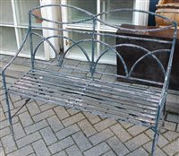 Lot 1191 - A Regency style green painted and galvanised...
