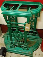 Lot 1194 - A Victorian green painted cast iron breakfront...