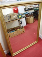 Lot 1223 - A modern gilt framed bevelled rectangular wall...