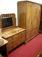 Lot 1227 - An Edwardian mahogany two-piece bedroom suite,...