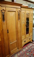 Lot 1232 - An Edwardian satin walnut single mirror door...
