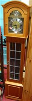 Lot 1235 - A contemporary teak cased grand-daughter clock,...