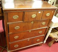 Lot 1249 - A 19th century Continental walnut chest of two...