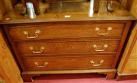 Lot 1256 - A contemporary oak, burr oak, and crossbanded...