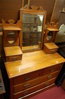 Lot 1268 - An Edwardian walnut swing mirrorback dressing...