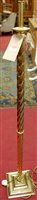 Lot 1282 - A circa 1900 polished brass standard lamp,...
