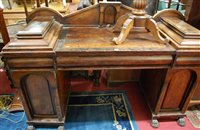 Lot 1286 - A William IV mahogany twin pedestal sideboard,...