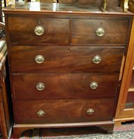 Lot 1289 - A mid-19th century mahogany squarefront chest,...