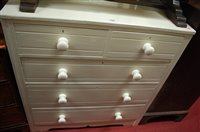 Lot 1303 - An Edwardian white painted walnut squarefront...