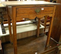 Lot 1306 - A George III elm and fruitwood single drawer...