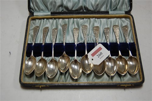 Lot 260 - A cased set of ten late Victorian silver...