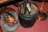 Lot 1357 - A collection of metalware, to include iron...