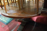 Lot 1359 - A contemporary joined oak heavy plank top...
