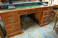Lot 1335 - An early 20th century walnut twin pedestal...