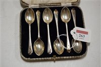 Lot 263 - A set of six George V silver teaspoons having...