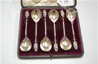 Lot 268 - A cased set of six silver apostle spoons