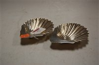 Lot 277 - A pair of Edwardian silver scallop shaped...