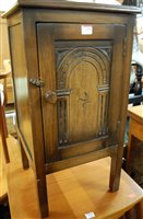 Lot 1378 - A contemporary moulded oak single door bedside...