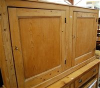 Lot 1380 - A Victorian pine double door side cupboard,...