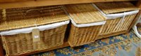 Lot 1382 - Three pairs of contemporary wicker graduated...