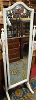 Lot 1383 - A contemporary white wood cheval mirror