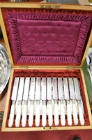 Lot 286 - An Edwardian mahogany cased canteen of silver...