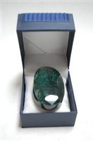 Lot 489 - A large oval cut opaque emerald, measuring 90...