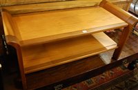 Lot 1388 - A 1980s teak two-tier coffee table, width 113cm