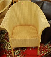 Lot 1394 - A set of four contemporary Lloyd Loom painted...