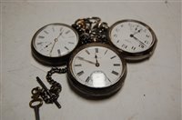 Lot 505 - Three various silver cased gent's open faced...