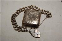 Lot 508 - A silver and engraved pocket vesta case;...