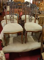 Lot 1413 - An Edwardian walnut parlour suite comprising;...